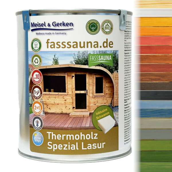 FassSauna Thermoholz Spezial Lasur 100% biologische & natürliche BIO Holzschutz Lasur